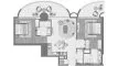 2 dormitorios Apartamento plano «2 BR», One Residence