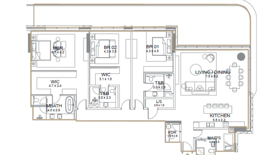 Apartamento de 1 dormitorio en Palm Jumeirah, UAE No. 2444 № 4