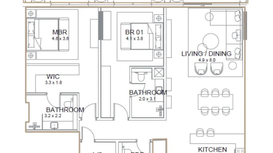 Apartamento de 1 dormitorio en Palm Jumeirah, UAE No. 2444 № 3