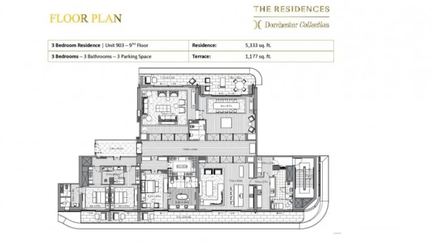 Apartamento de 3 dormitorios en DORCHESTER COLLECTION Dubai, UAE No. 643 № 9