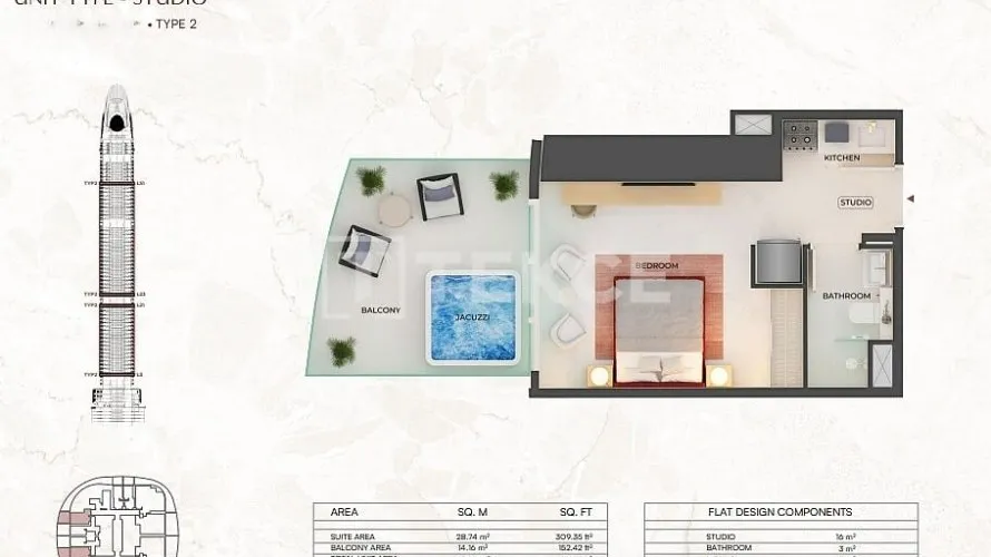 Apartamento de 3 dormitorios en Dubai, UAE No. 1841 № 24