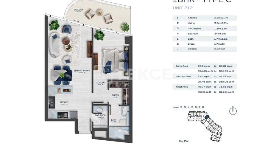 Apartamento de 4 dormitorios en Al Marjan Island, UAE No. 2494 № 19