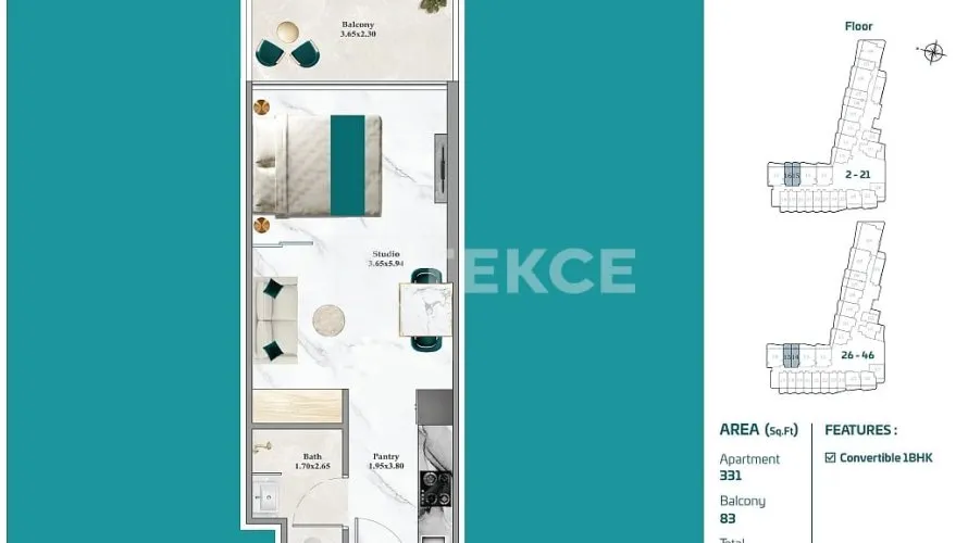 Apartamento de 4 dormitorios en Dubai, UAE No. 1995 № 25