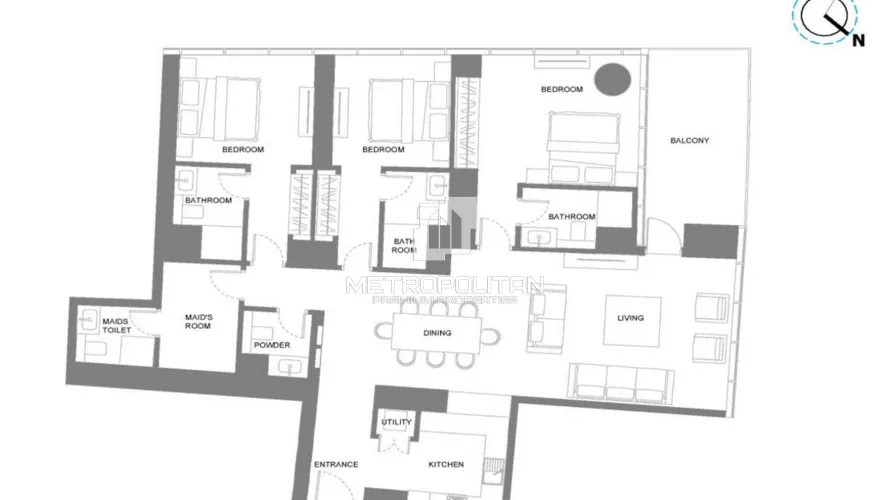 Apartamento de 3 dormitorios en Dubai Harbour, UAE No. 3185