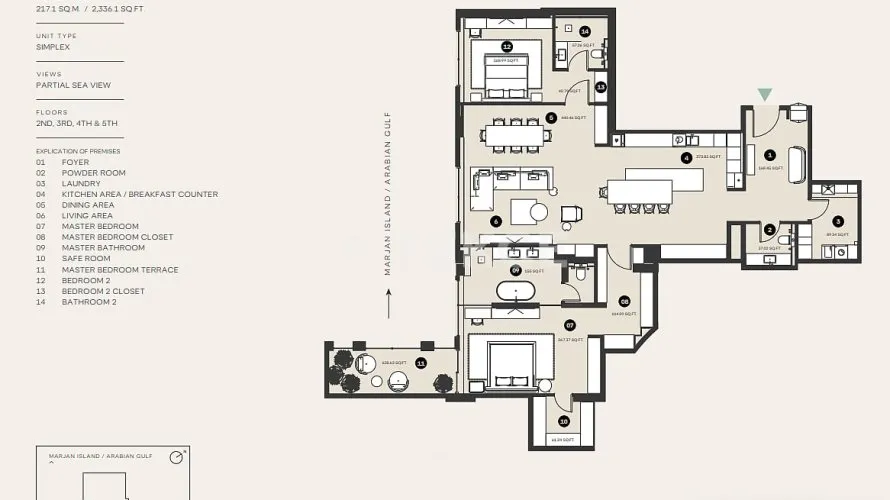 Apartamento de 3 dormitorios en Ras Al Khaimah, UAE No. 3779 № 2