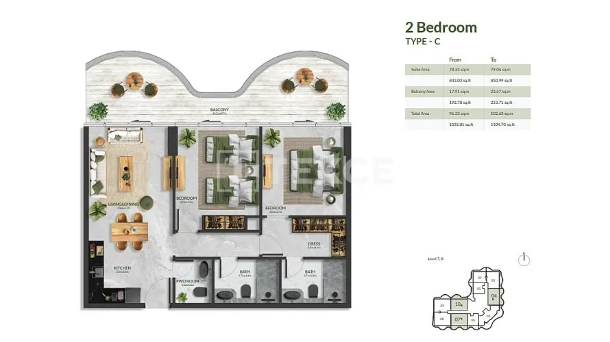 Apartamento de 4 dormitorios en Al Marjan Island, UAE No. 4508 № 2