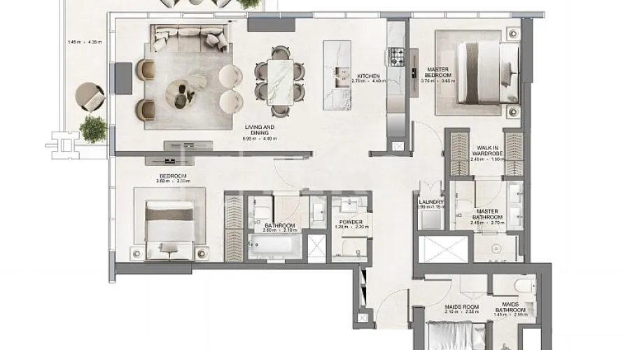 Dúplex de 4 dormitorios en Dubai, UAE No. 4698 № 1