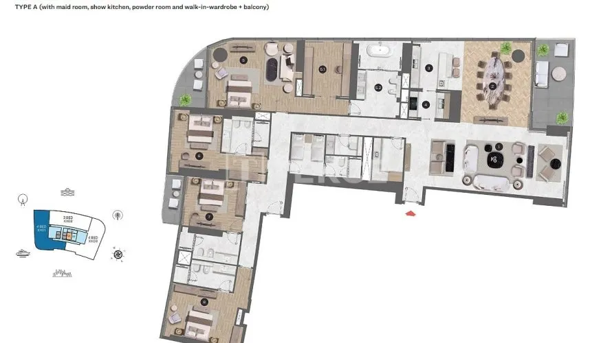Appartement de 4 chambres à Dubai Marina, UAE No. 882 № 27