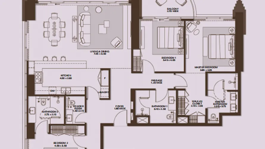 Penthouse de 1 chambre à Dubai Design District, UAE No. 2442 № 8