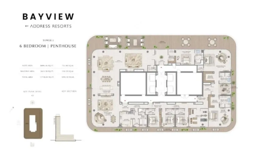 Penthouse de 6 chambres à EMAAR Beachfront, UAE No. 1234 № 7