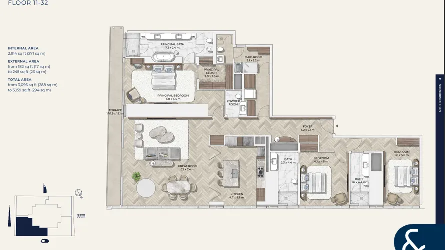 Appartement de 3 chambres à Al Wasl, UAE No. 2215 № 5