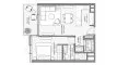 1 chambre Appartement plan d'étage «TYPE D», Palm Central Private Residences