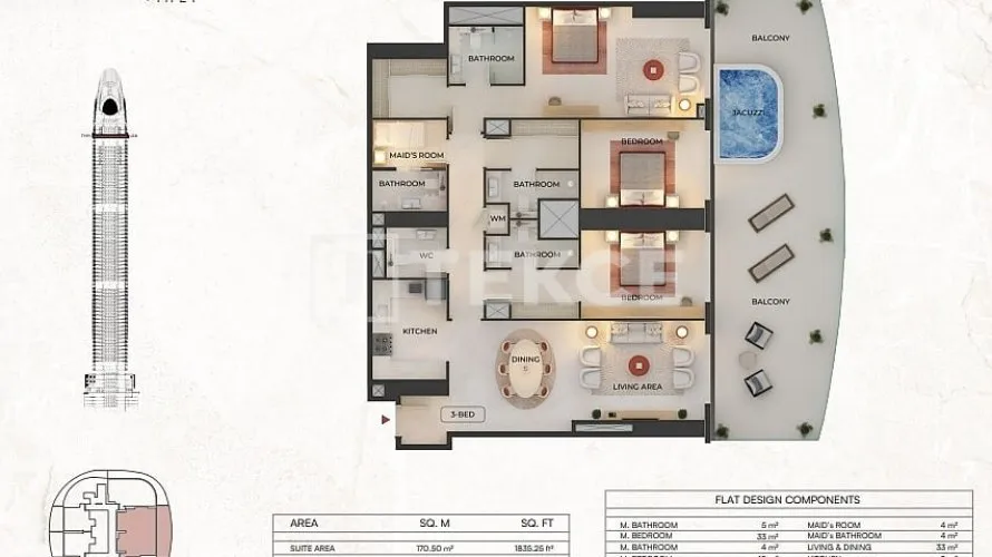 Appartement de 3 chambres à Dubai, UAE No. 1841 № 21