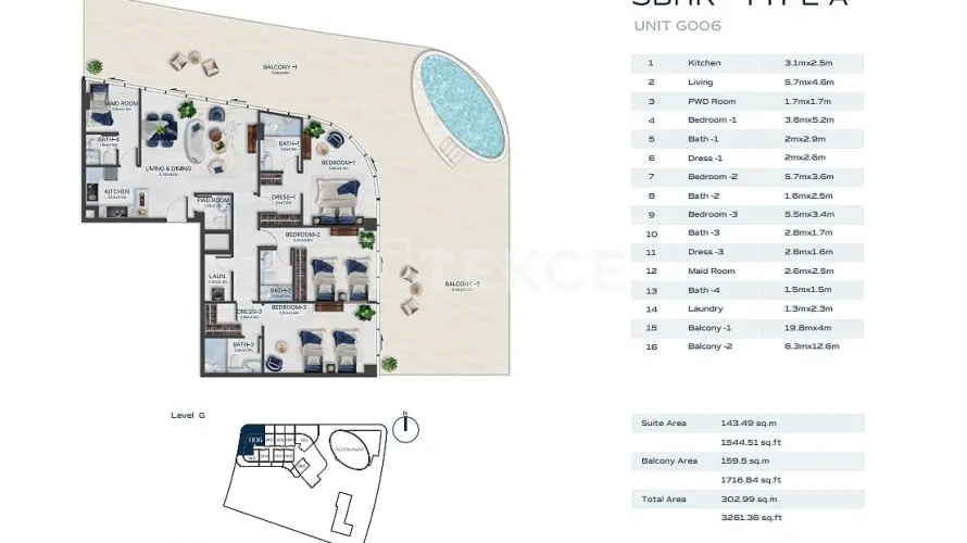 Appartement de 4 chambres à Al Marjan Island, UAE No. 2494 № 22