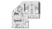 3 chambres Appartement plan d'étage «3BR», DWTN Residences