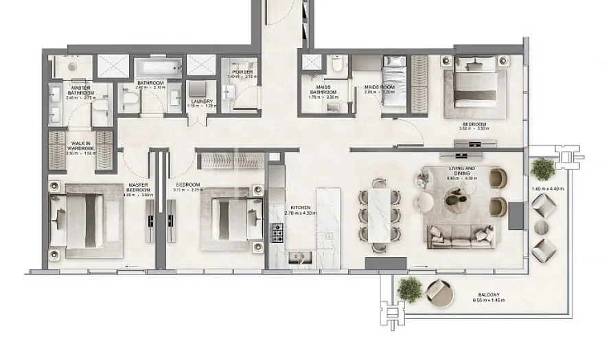 Duplex de 4 chambres à Dubai, UAE No. 4698