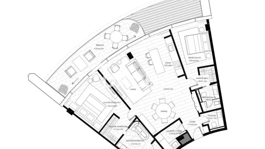 Appartement de 2 chambres à The Crescent, UAE No. 4772 № 1