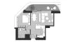 Планировка Квартиры «TYPE A1» с 1 спальней в ЖК Artistry Two Residences