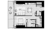 Планировка Квартиры «1BR» с 1 спальней в ЖК ICONIC TOWER