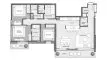 Планировка Квартиры «3BR» с 3 спальнями в ЖК Residences Du Port