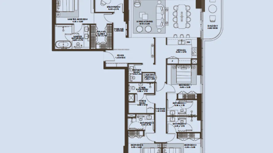 Пентхаус с 1 спальней в Dubai Design District, Дубай, ОАЭ №2442 № 9