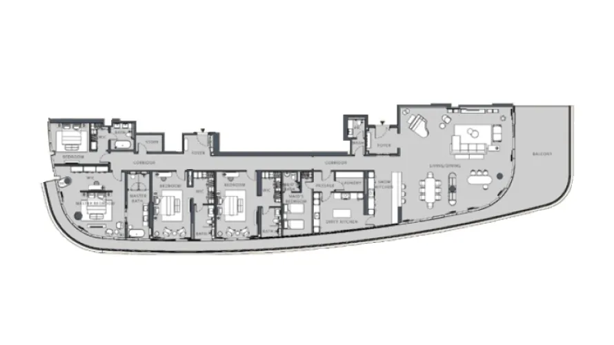 Квартира с 1 спальней в  Al Marjan Island, Рас-эль-Хайма, ОАЭ №2439 № 24