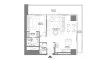Планировка Квартиры «1BR» с 1 спальней в ЖК W Residences Dubai Harbour