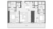 Планировка Квартиры «2BR» с 2 спальнями в ЖК Akala