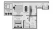 Планировка Квартиры «1BR» с 1 спальней в ЖК Omoria Private Residences
