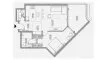 Планировка Квартиры «1BR» с 1 спальней в ЖК Cheval Residences