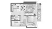 Планировка Квартиры «1BR» с 1 спальней в ЖК DWTN Residences