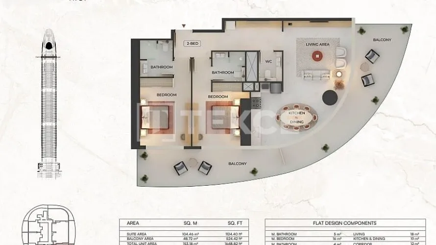 3 bedrooms apartment for sale , Dubai, UAE No. 1841 № 18