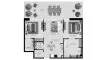 2 bedrooms Apartment floor plan «TYPE 03A» in ELLE Residences