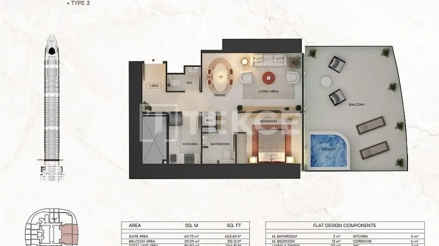 3 bedrooms apartment for sale , Dubai, UAE No. 1841 № 27