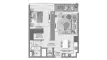 1 bedroom Apartment floor plan «TYPE A1» in Avarra by Palace