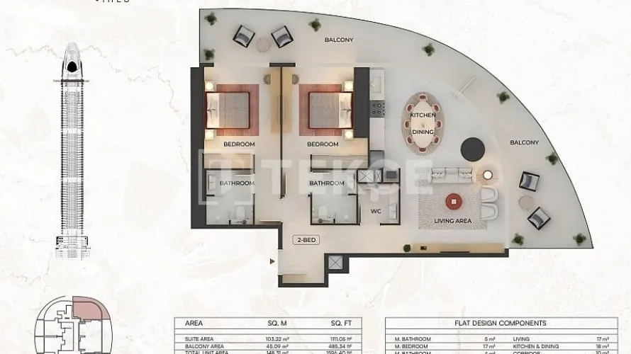 3 bedrooms apartment for sale , Dubai, UAE No. 1841 № 19