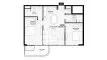 2 bedrooms Apartment floor plan «2BR» in Villa Del Gavi