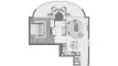 1 bedroom Apartment floor plan «1 BR» in One Residence