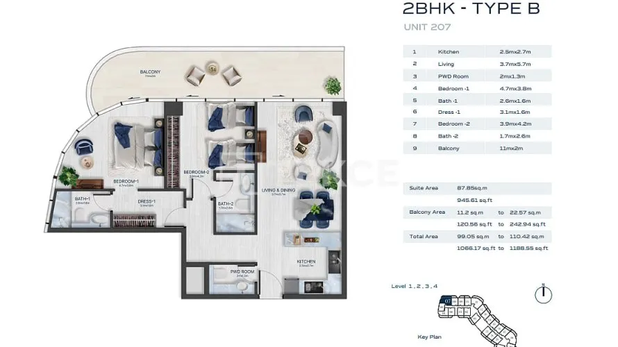 4 bedrooms apartment for sale , Al Marjan Island, Ras Al Khaimah, UAE No. 2494 № 21