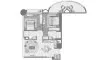 2 bedrooms Apartment floor plan «2 BR» in One Residence