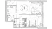 1 bedroom Apartment floor plan «1BR» in Sofitel Residences