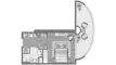 Apartment floor plan «Studio» in One Residence