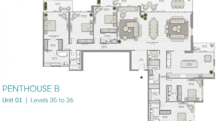 5 bedrooms penthouse for sale , Jumeirah Beach Residence, Dubai, UAE No. 646 № 12