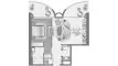 1 bedroom Apartment floor plan «1 BR» in One Residence