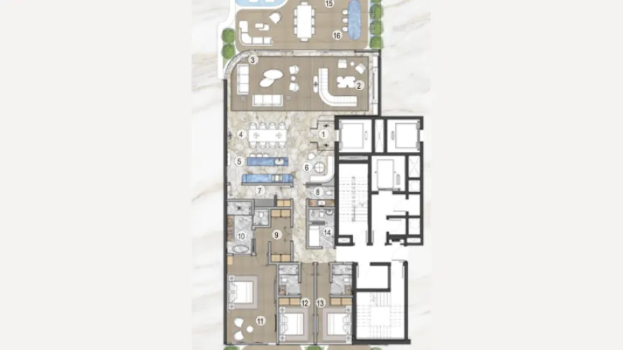 3 bedrooms penthouse for sale , Dubai, UAE No. 2458 № 3