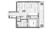 1 bedroom Apartment floor plan «1BR» in Residences Du Port