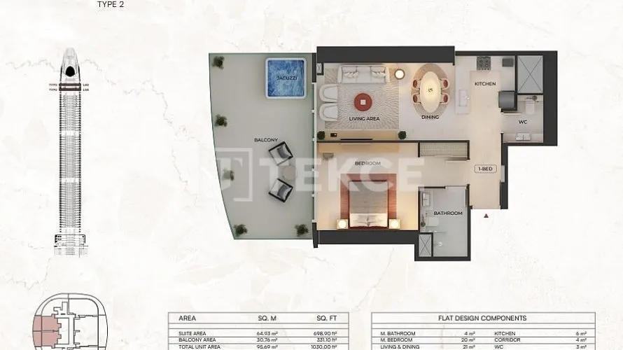 3 bedrooms apartment for sale , Dubai, UAE No. 1841 № 16