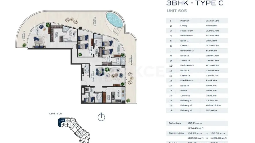 4 bedrooms apartment for sale , Al Marjan Island, Ras Al Khaimah, UAE No. 2494 № 23