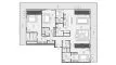 3 bedrooms Apartment floor plan «3BR» in Akala