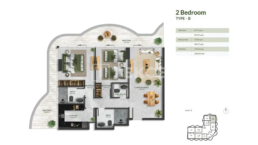 4 bedrooms apartment for sale, Al Marjan Island, Ras Al Khaimah, UAE No. 4508 № 3